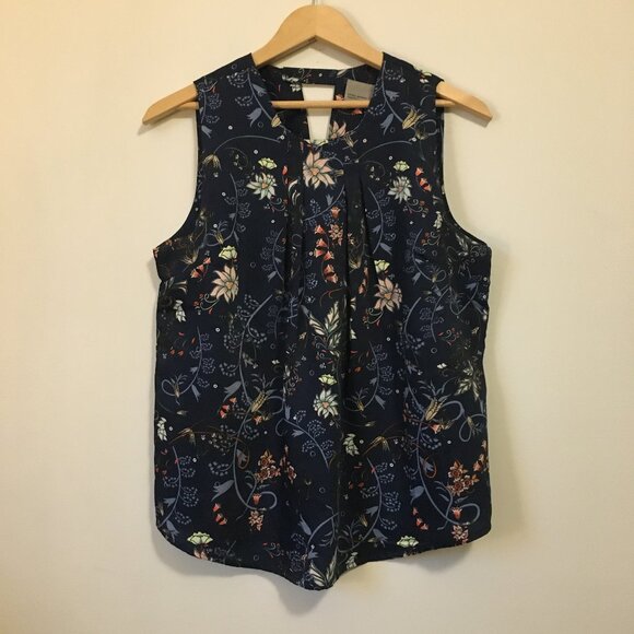 Vero Moda Floral Print Keyhole Sleeveless Blouse - Picture 1 of 14